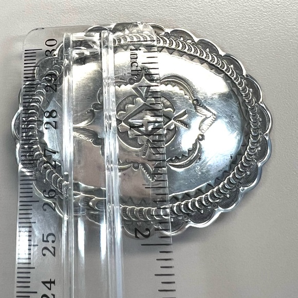 Southwest DA Harris Santa Fe Sterling Concho Belt Buckle - Picture 4 of 13